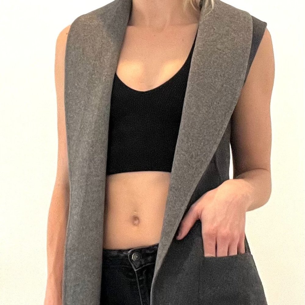 Sleeveless Wool Cardigan